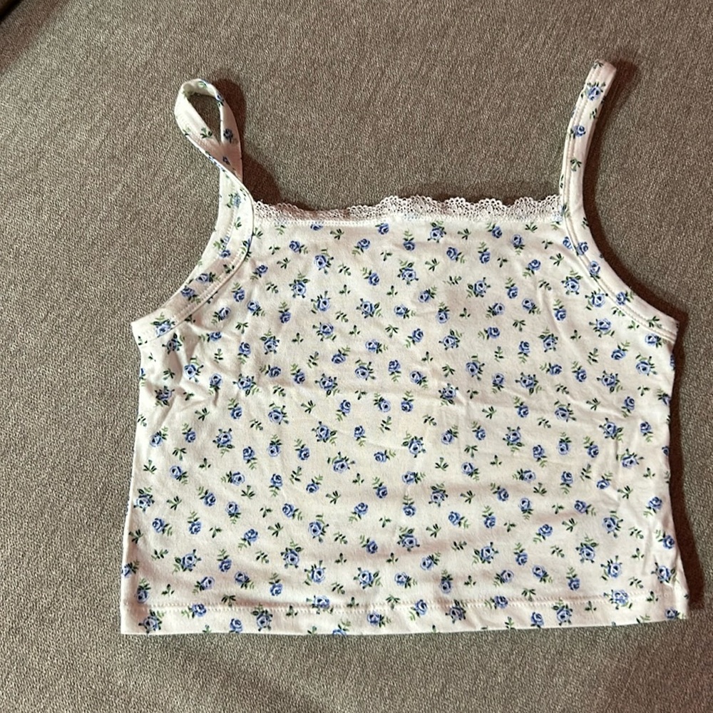 Blue flower tank top